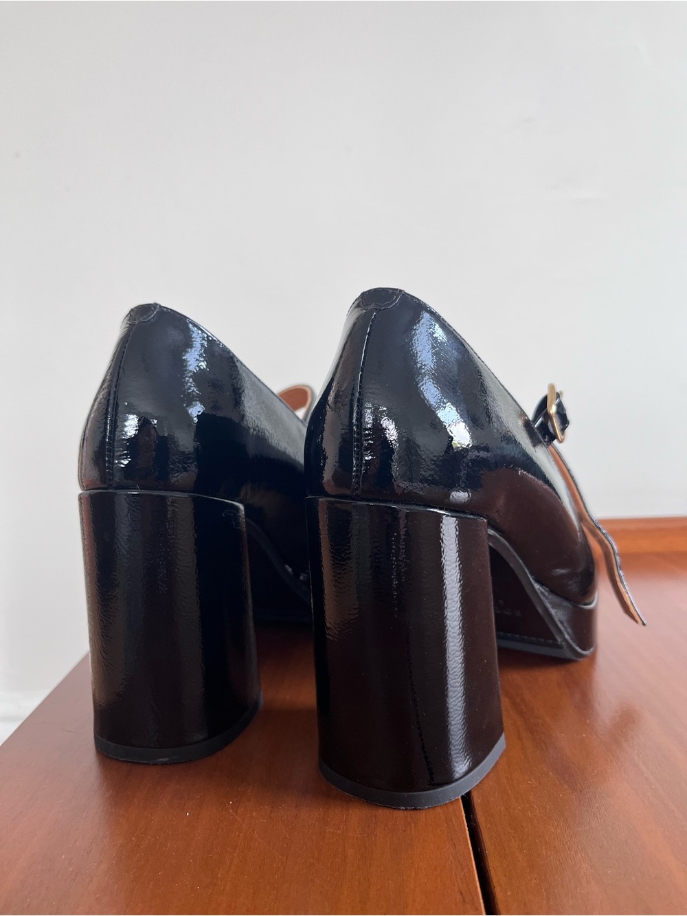 Sezane Georgia High Mary Jane Heels - Black Patent - size 38 U.S. 7 - Picture 2 of 7